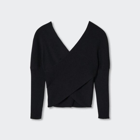MANGO Women's Double-breasted Cropped Sweater Black - Picture 6 of 8